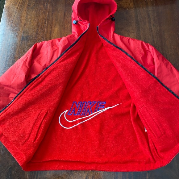 Nike Sz S - M Women Snow Jacket Windbreaker Fleece Inside Pocket Hoodie L@@K - Picture 2 of 9
